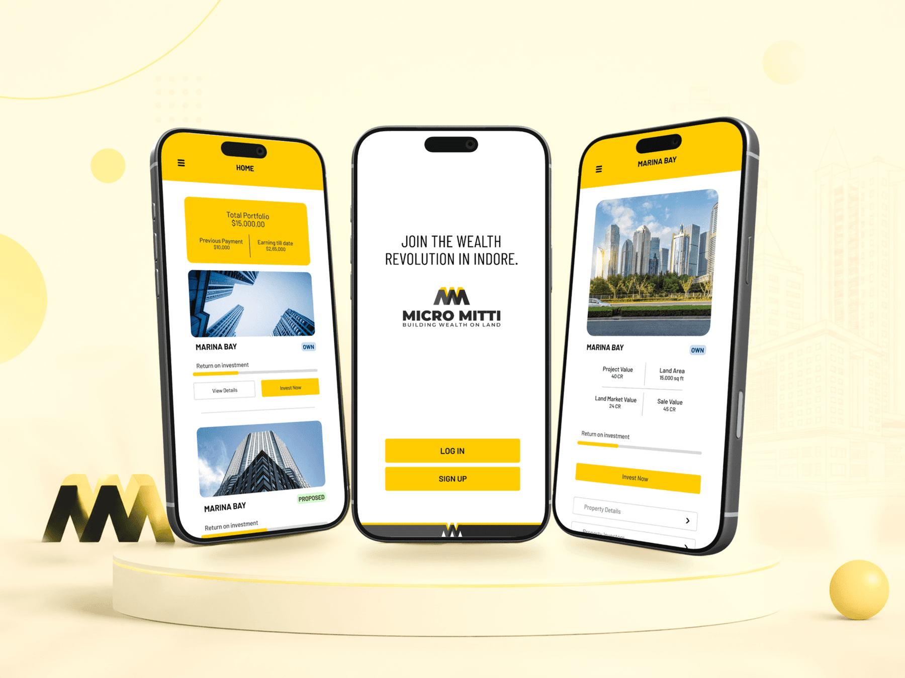 An Real Estate investment application. It is, Indore’s premier Prop-tech company.
